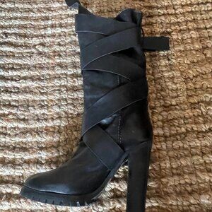 CHLOE BOOTS BLACK SIZE 38.5 MADE IN ITALY